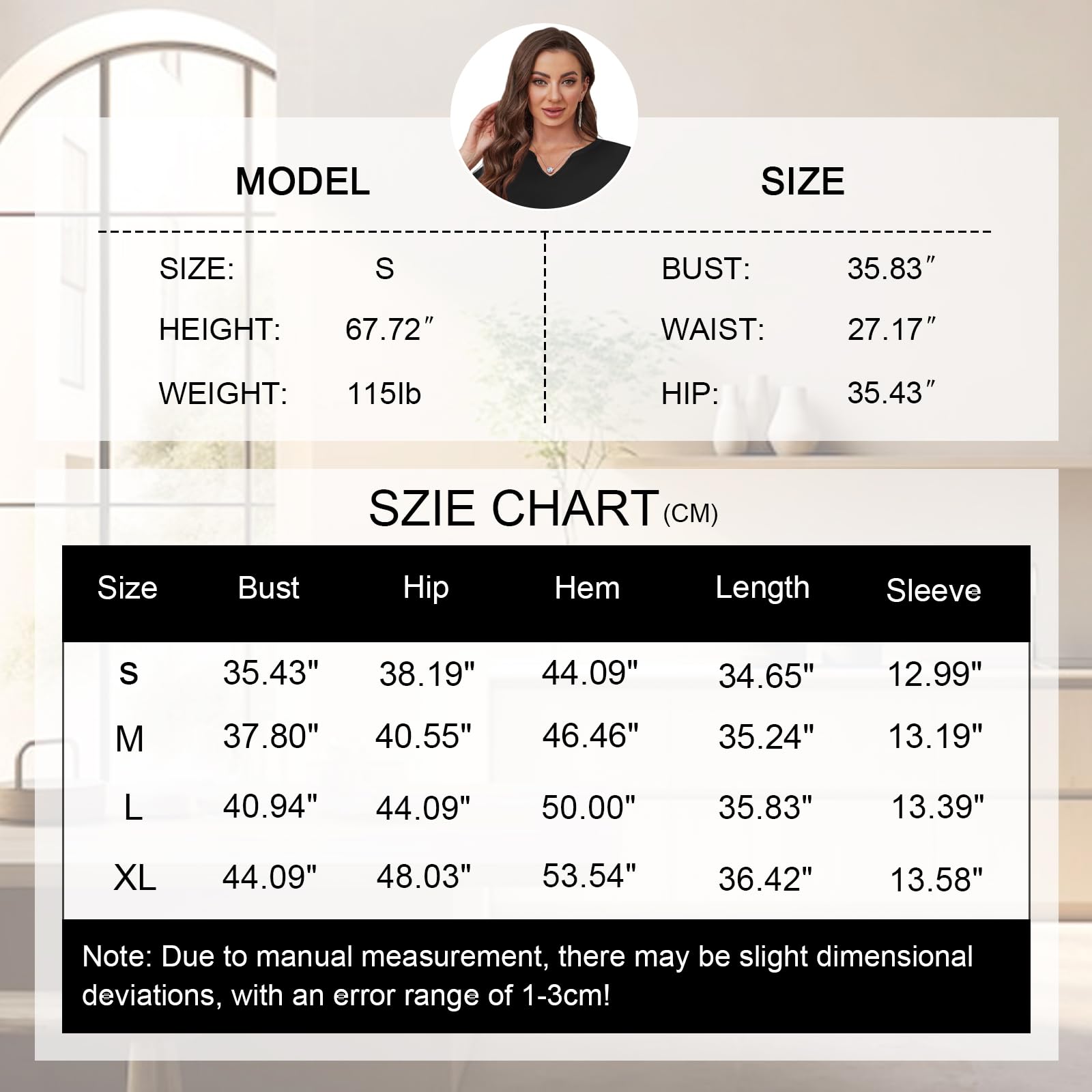 Robe de Cocktail pour Femme Midi Robes en Mousseline Manches 3/4 Robe Courte Chic et Élégante Col en V Robes Unie A-Line Coupe Ample de Mariée pour Fête Soirée Mariage Bal Promo