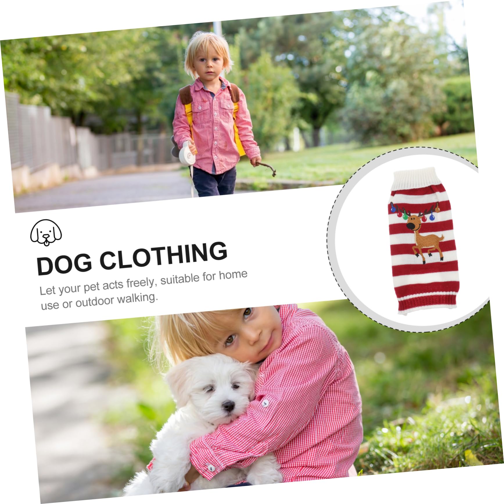SUPVOX Pull Tricoté pour Chien Rouge Motif Cerf sans Manches en Fibres Acryliques, Vêtement d'hiver pour Célébration de Noël et Fêtes Festives
