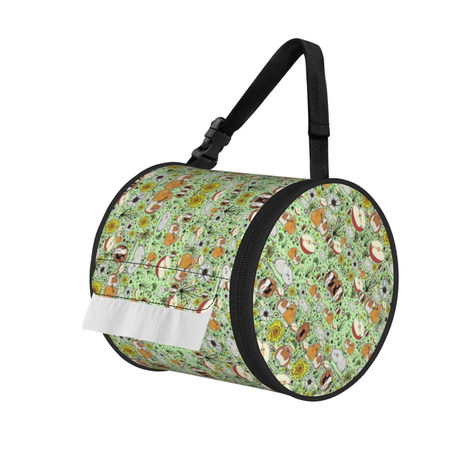 guinea pig Printed Hanging Tissue Organizer, Smooth Zipper Oxford Cloth Roll Holder for RV Bathroom Desk