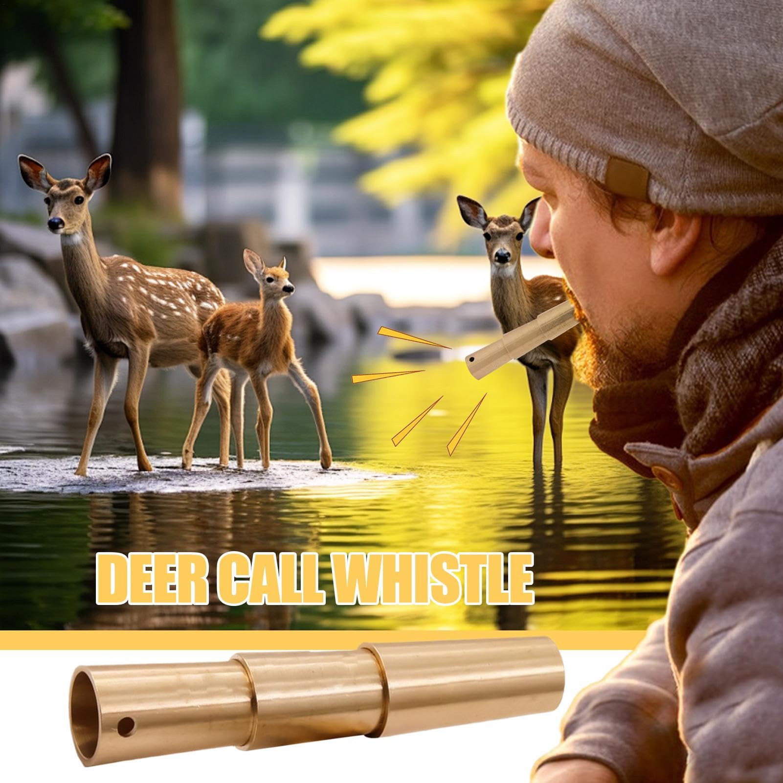 Appeau Grunt Sifflet À Cerf En Laiton
