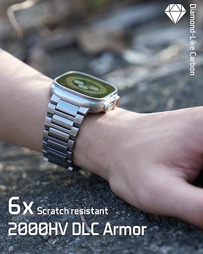Miniatura 6 de LULULOOK Correa de lujo para Apple Watch Ultra 3Ultra 2Ultra de 1.732 pulgadas, grado 4, correa de titanio puro para iWatch de 1.732 pulgadas con