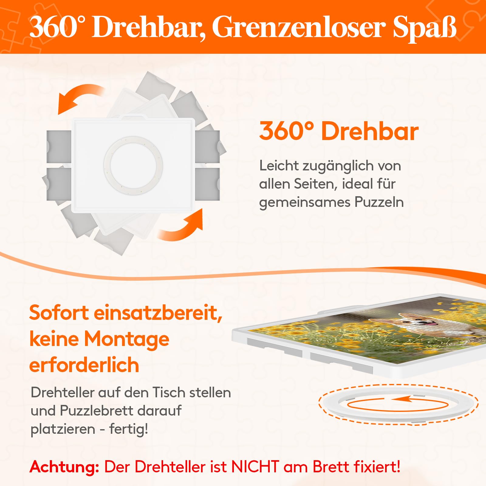 Lifewit 1500 PCS Drehbar Puzzlebrett mit 4 Schubladen und Schutzabdeckung, Tragbar Puzzle Tablett mit Filzmatte, Multifunktionaler Puzzletisch für Kinder und Erwachsene, Puzzle Organizer 89x68,5 cm