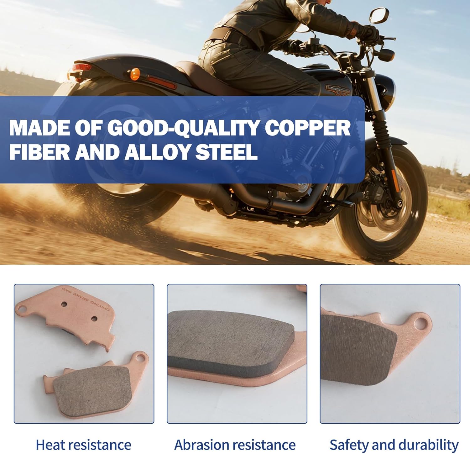 FA387 Disc Brake Pad Set Copper based sintering Motorcycle Brake Pad Set Fit for Harley Hardcore (1 Pairs Rear)