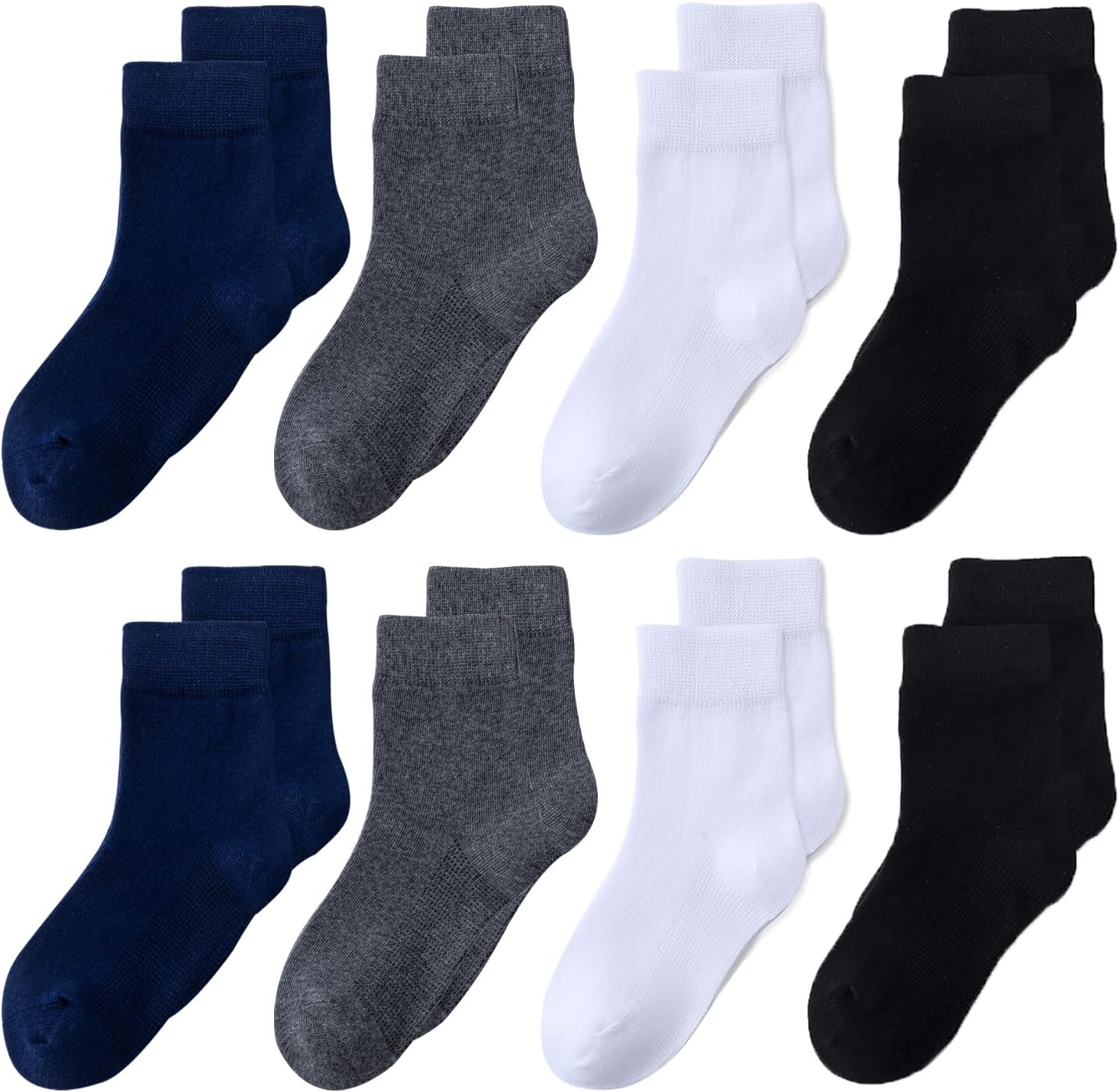 Girls Seamless Socks Crew Dress Socks Kids White School Cotton Soft Socks