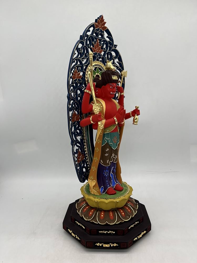 Amazon｜仏像 馬頭観音 馬頭明王 立像 桧木彩色 木彫仏像 木彫り