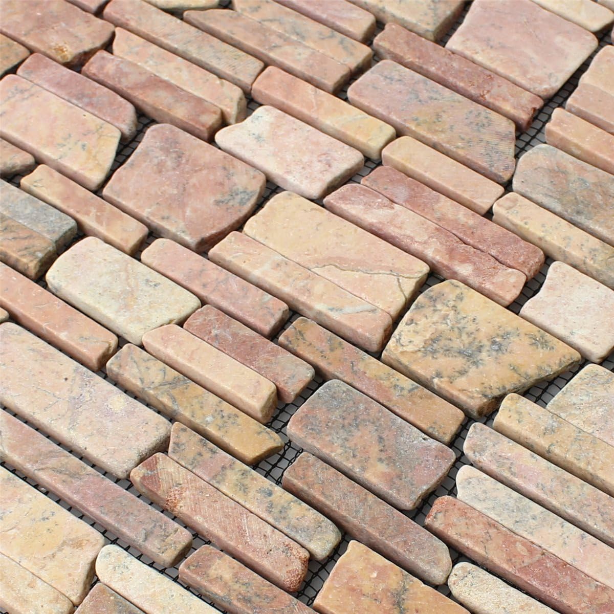 Marmor Fliesen Naturstein Brick Mosaik Rossoverona Badezimmer Küchen Wand Design