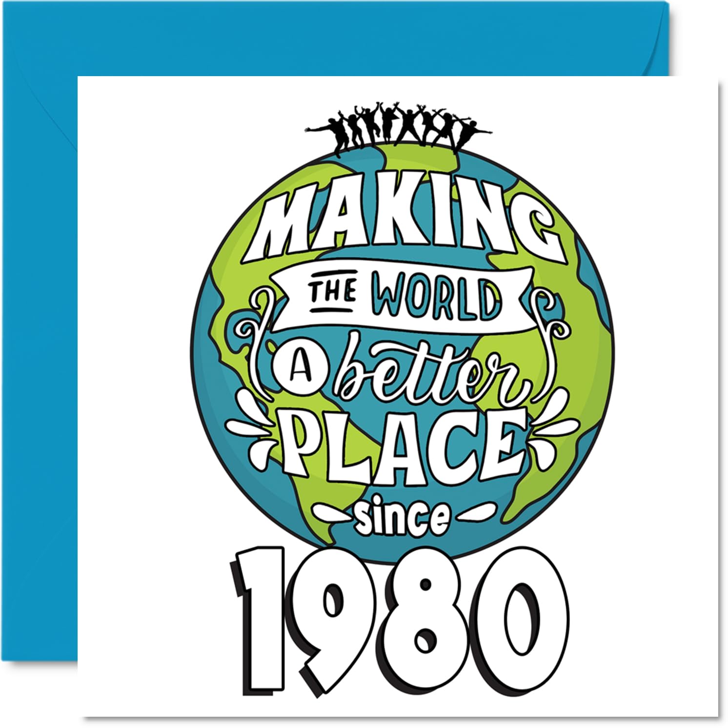 46th Birthday Card for Men Women - Making the World a Better Place - Happy 46 Birthday Cards for Colleague Husband Cousin Daughter Nephew Brother, 145mm Bday Greeting Cards