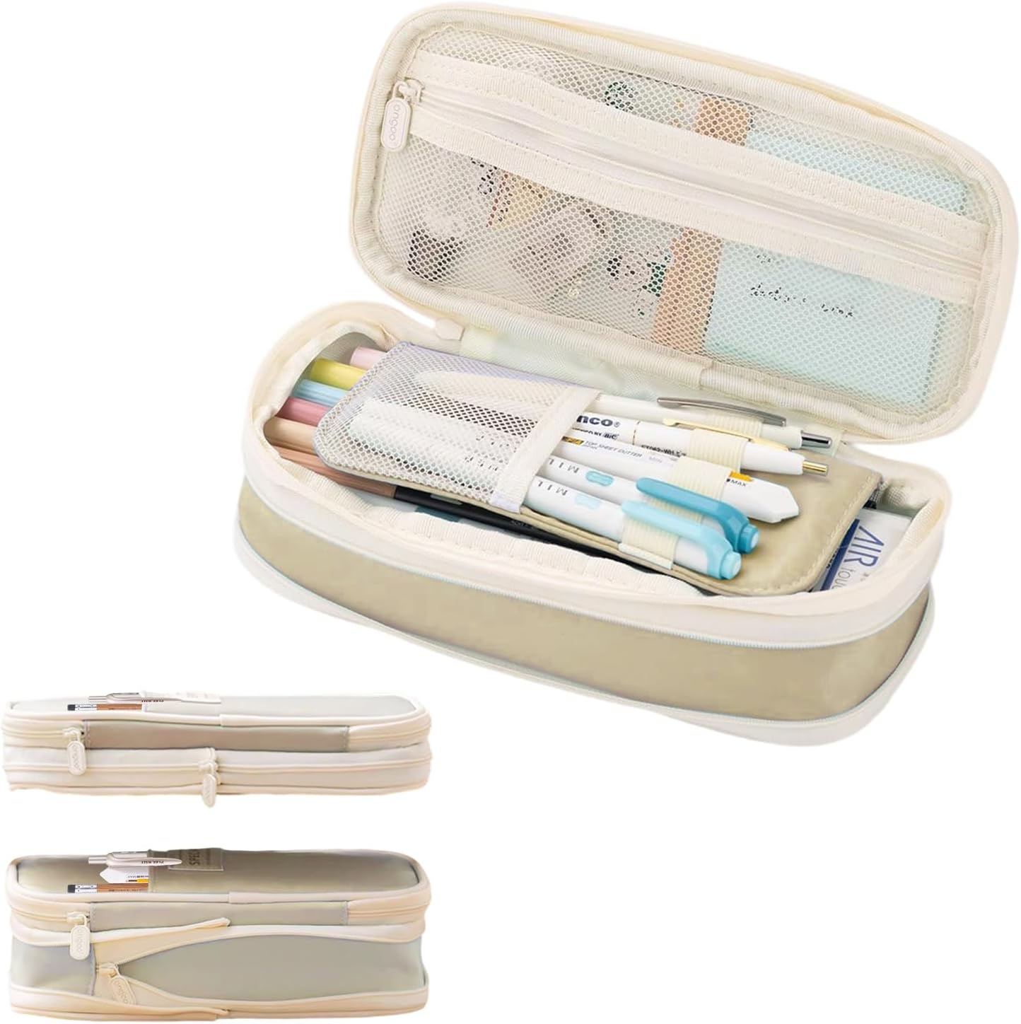 - Big Capacity Pencil Pen Case Office College School Large Storage High Capacity Bag Pouch Holder Box Organizer for Teen Girl Boy Men Women (Green)