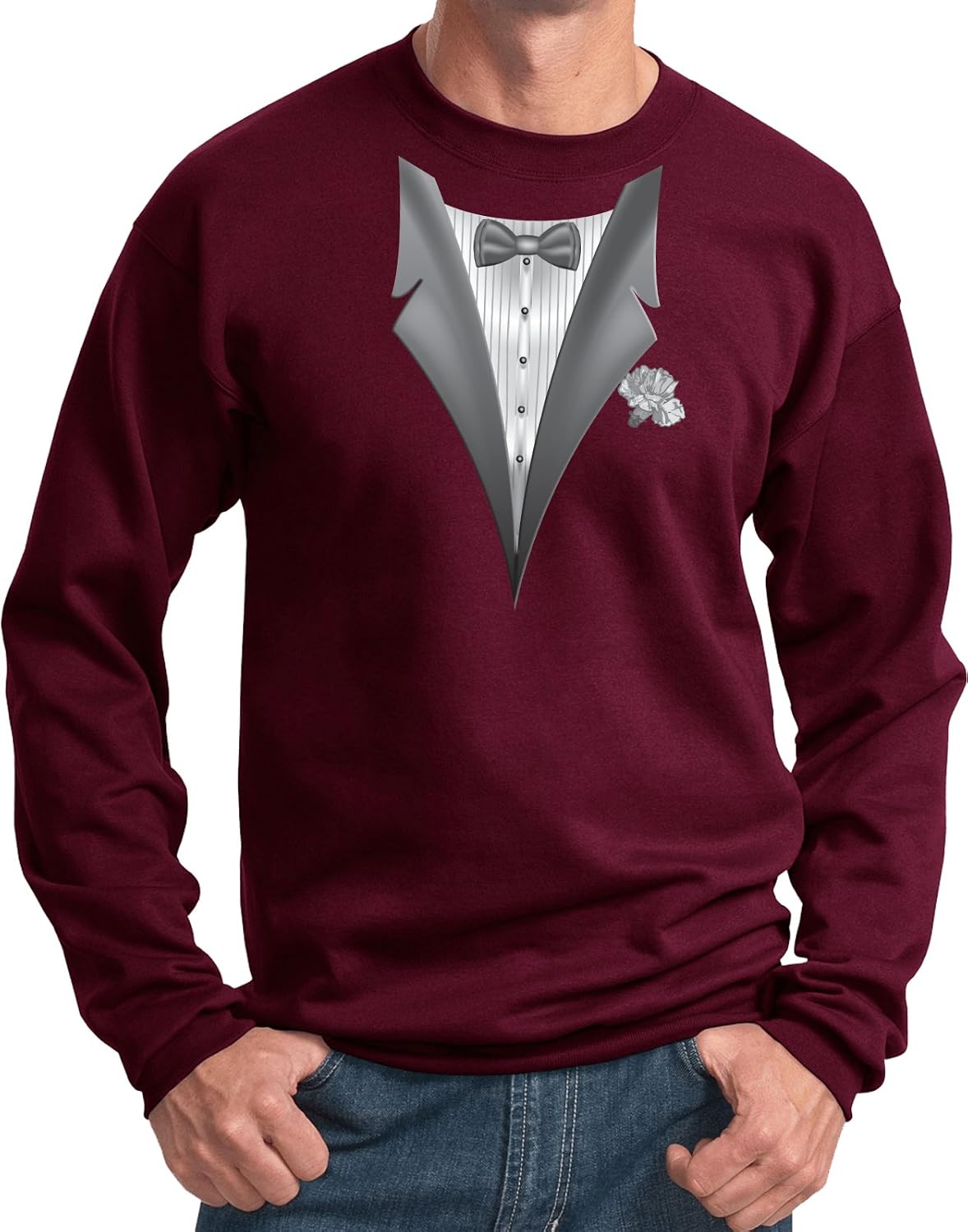 Buy Cool Shirts Tuxedo Sweatshirt White Flower Pullover Sweat Shirt