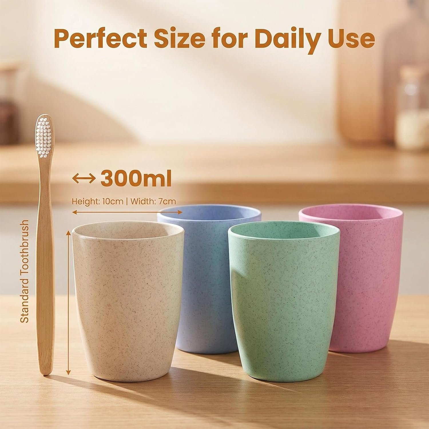 Modern Toothbrush Cup Plastic Tumbler Cup, 4 Pcs Unbreakable Toothbrush Holder Mug Gargle Washing Cup for Home Bathroom Travel image 2