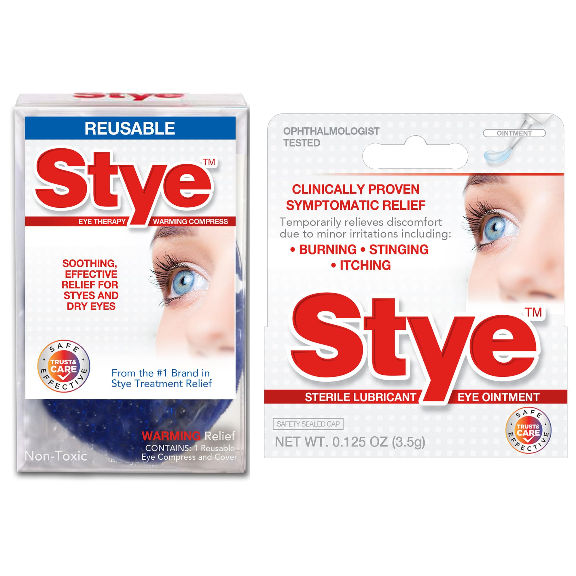 Stye Sterile Lubricant Eye Ointment and Warming Compress Bundle