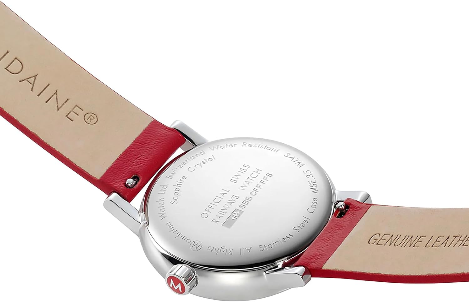 Mondaine Evo2 - Orologio con Cinturino Rosso in Pelle per Uomo e Donna, MSE.35110.LC, 35 MM Mondaine Evo2 - Orologio con Cinturino Rosso in Pelle per Uomo e Donna, MSE.35110.LC, 35 MM