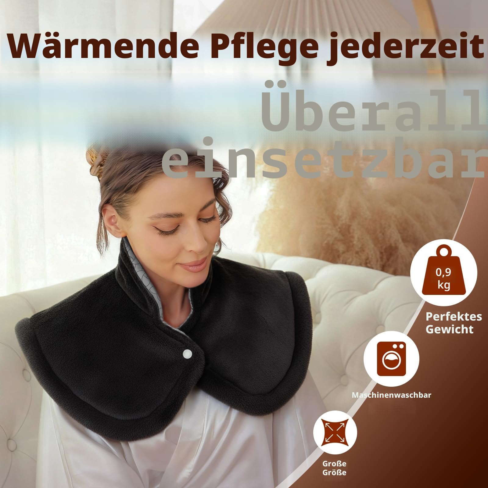 Wndy's Dream Heizkissen für Nacken Wärmekissen Beheiztes Nackenwickel zur Schmerzlinderung, Muskelverspannungen, Nacken- und Schulterwärmer