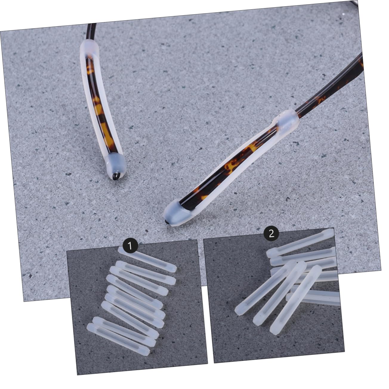 Manchons de Branche de Lunettes Antidérapants en Silicone Blanc 10 Paires Protection Yeux Certifiée Adaptés pour Lunettes de Soleil et Vue, Usage Quotidien et Sport Retenue