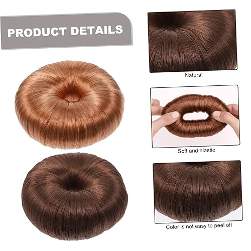 Miniatura 5 de FRCOLOR 6 piezas de secador de pelo, moldeador de moño, extensión de cabello, dona, moño, moño, postizo, dona, chignon, cola de caballo, dona, moño,