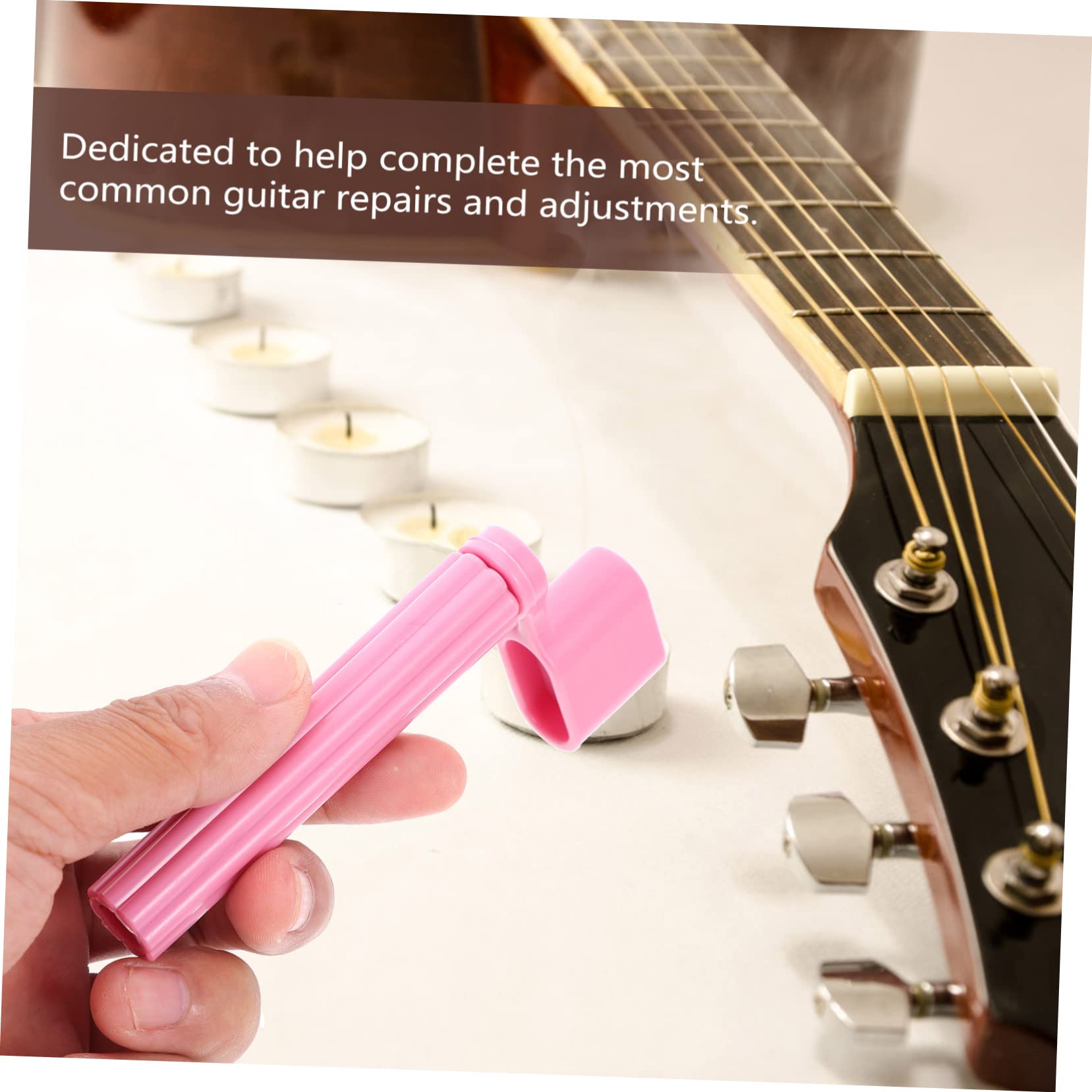 FUNOMOCYA Complete Guitar Accessories Set Folk Guitar String Changer Kit Saddle Bridge Pins Nut Winder Random