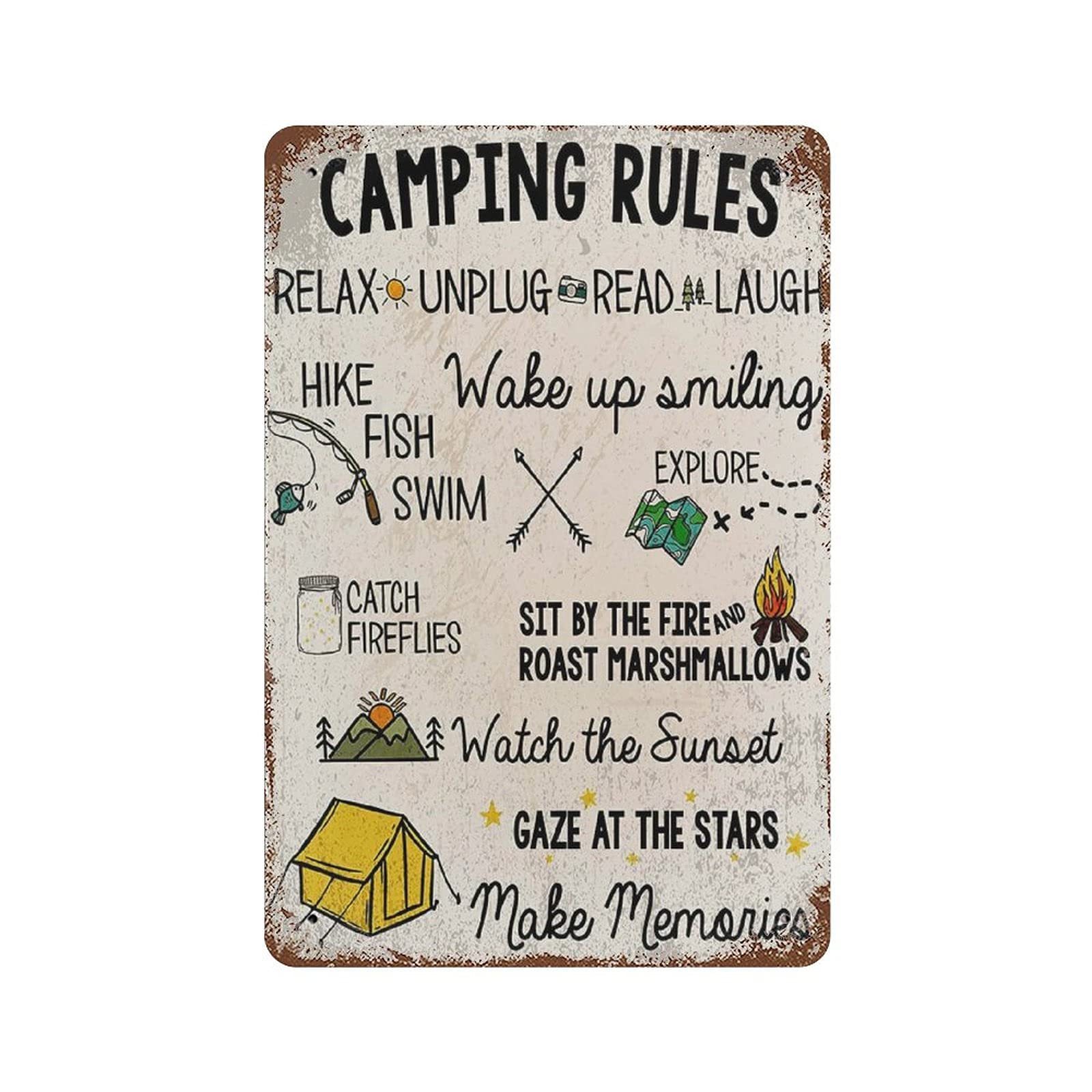 Roadside Inn Retro Metal Iron Painting Tin Sign Wall Decor Poster Vintage Aluminum Plaque 7.9"x11.8"