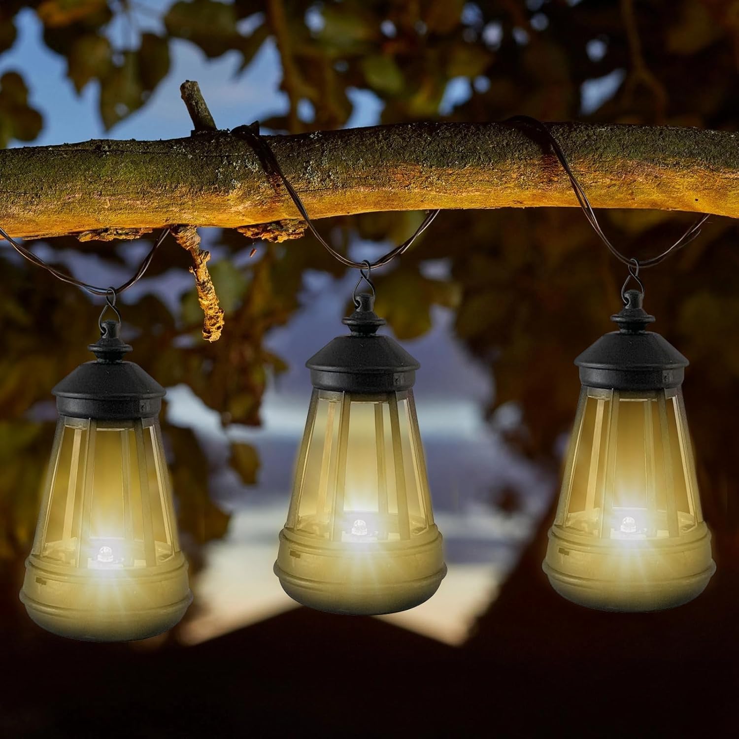 Solar Lantern for Outdoor Statues, Small Chandelier Alternative, Waterproof Solar Lantern for Garden Decoration, 2 Pack,