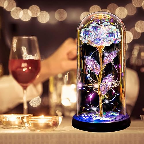 Miniatura 7 de Regalos de rosas para el Día de la Madre, para mamá, esposa, mujer, abuela, abuela, de hija, regalos de cumpleaños para mujeres, rosa iluminada en