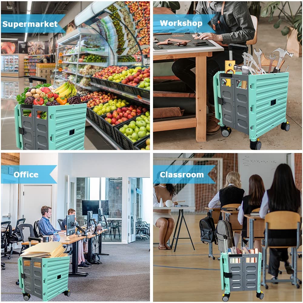 Buy Rolling File Cart for Teachers,Fodable Utility Cart,Rolling Crate