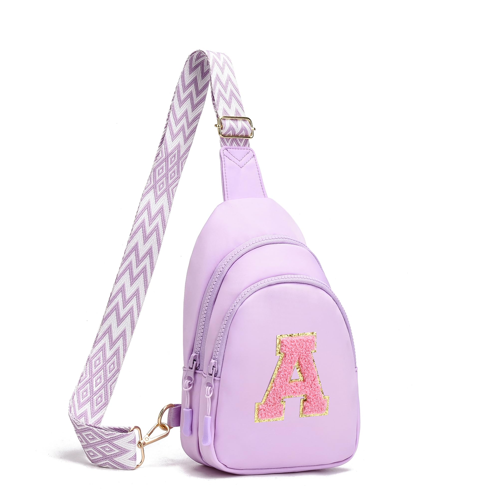 I IHAYNER Birthday Gifts for 3 4 5 6 7 8 9 10 11 12 13 Year Old Girls Small Initial Sling Bag for Travel Cute Crossbody Bag (Purple-A）