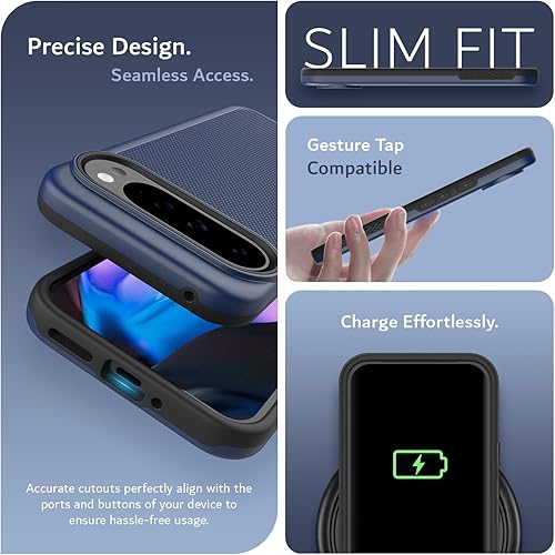 Vista 130 de TUDIA MergeGrip - Funda para Google Pixel 7a 2023, [probada en caídas de grado militar] borde elevado para protección de pantalla y cámara, doble