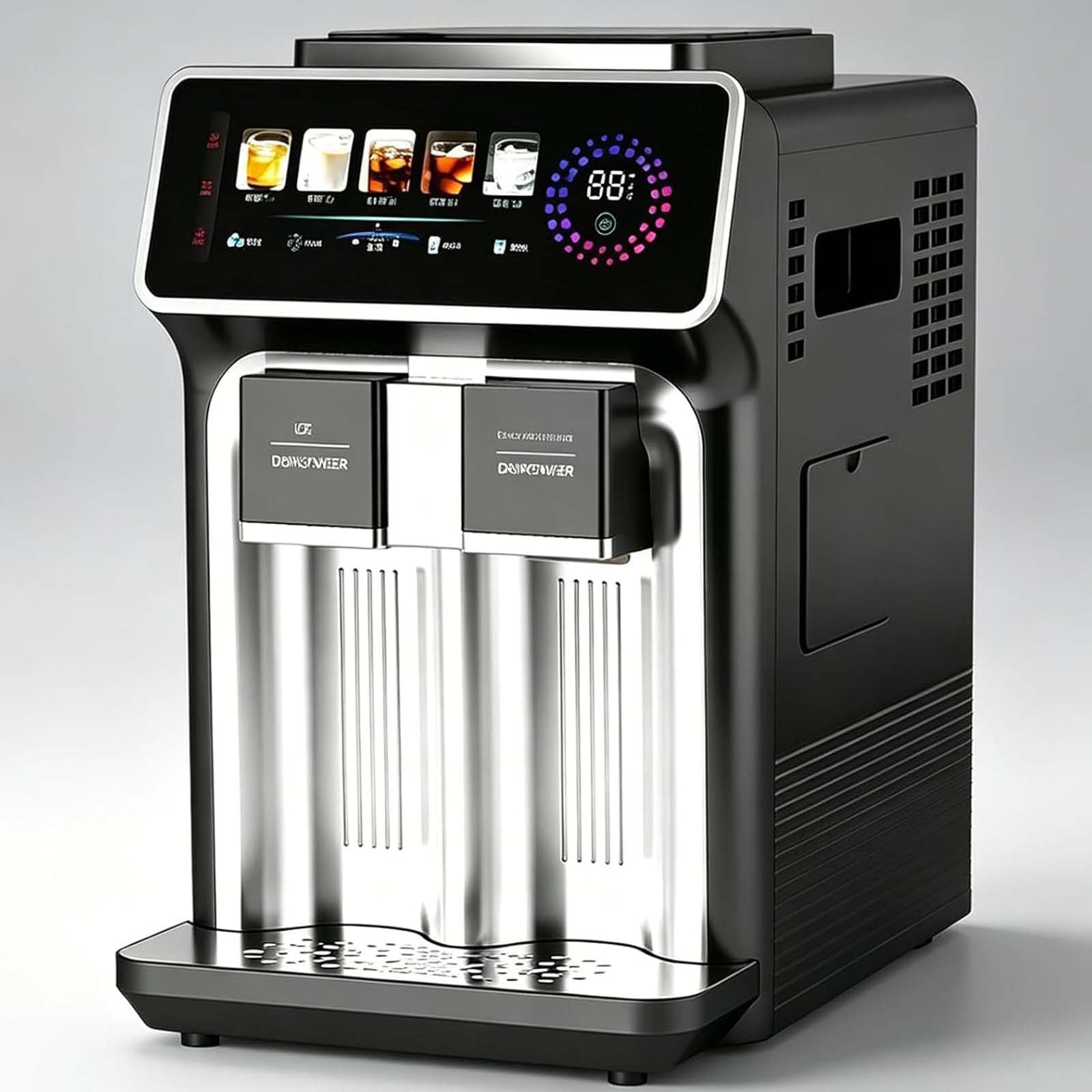 Macchina per Il Ghiaccio Professionale, Macchina Il Ghiaccio Portatile 3 in 1, Produzione Giornaliera Di 15 Kg, 5 Modalità Di Erogazione, 12 Cubetti Di Ghiaccio Alla Volta(Gun-gray,Touch)