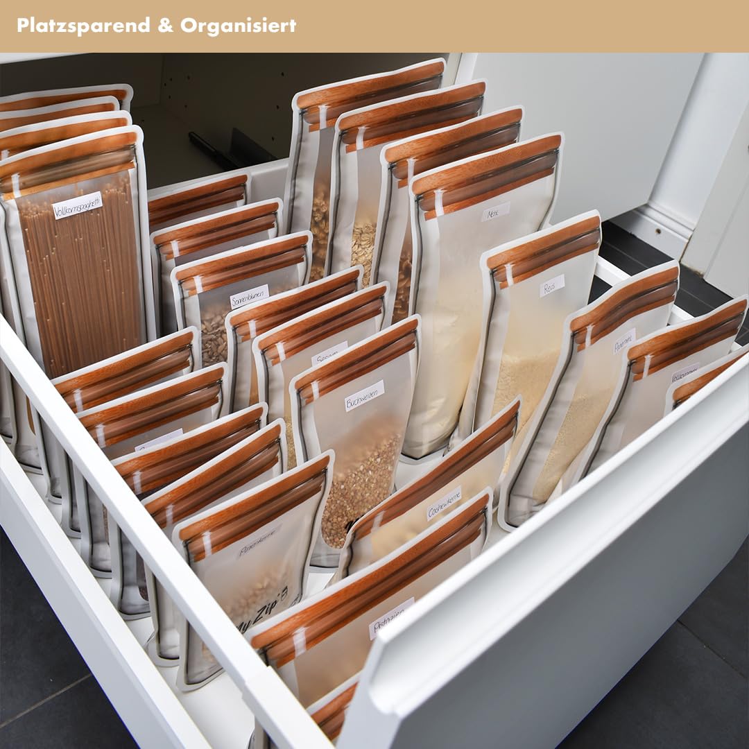 Original MyZip-Beutel – wiederverwendbare Aufbewahrungsbeutel – luftdicht, spülmaschinensicher & umweltfreundlich – ideal für Lebensmittel, Snacks & Gefrierschrank (18)