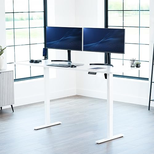 Vista 774 de VIVO DESK-KIT-1W6G - Escritorio eléctrico de pie de 60 x 24 pulgadas, ajuste de altura de memoria, serie 1B, parte superior de nogal oscuro de una