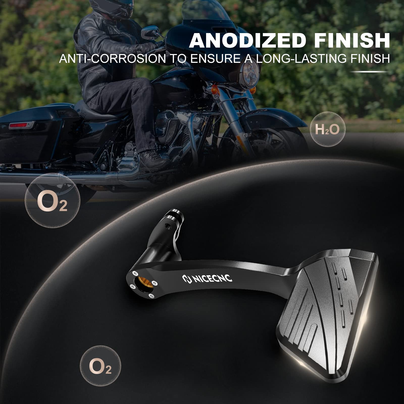 NICECNC Bremshebel-Pedal-Set hinten, Compatible with Harley CVO Tri Glide FLHTCUTGSE 2018–2022, Road Glide FLTRX 2015–2023, Road Glide Special FLTRXS 2016–2023, Siehe Passform, schwarz