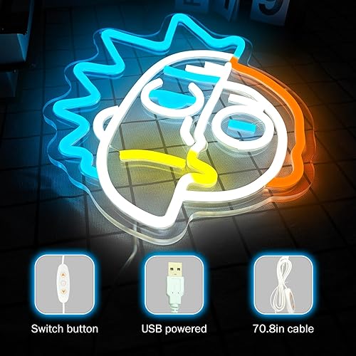 Miniatura 9 de Letrero de neón de Navidad de dibujos animados, letrero de luz de neón de Navidad para pared, letreros iluminados para fiestas en casa, decoración