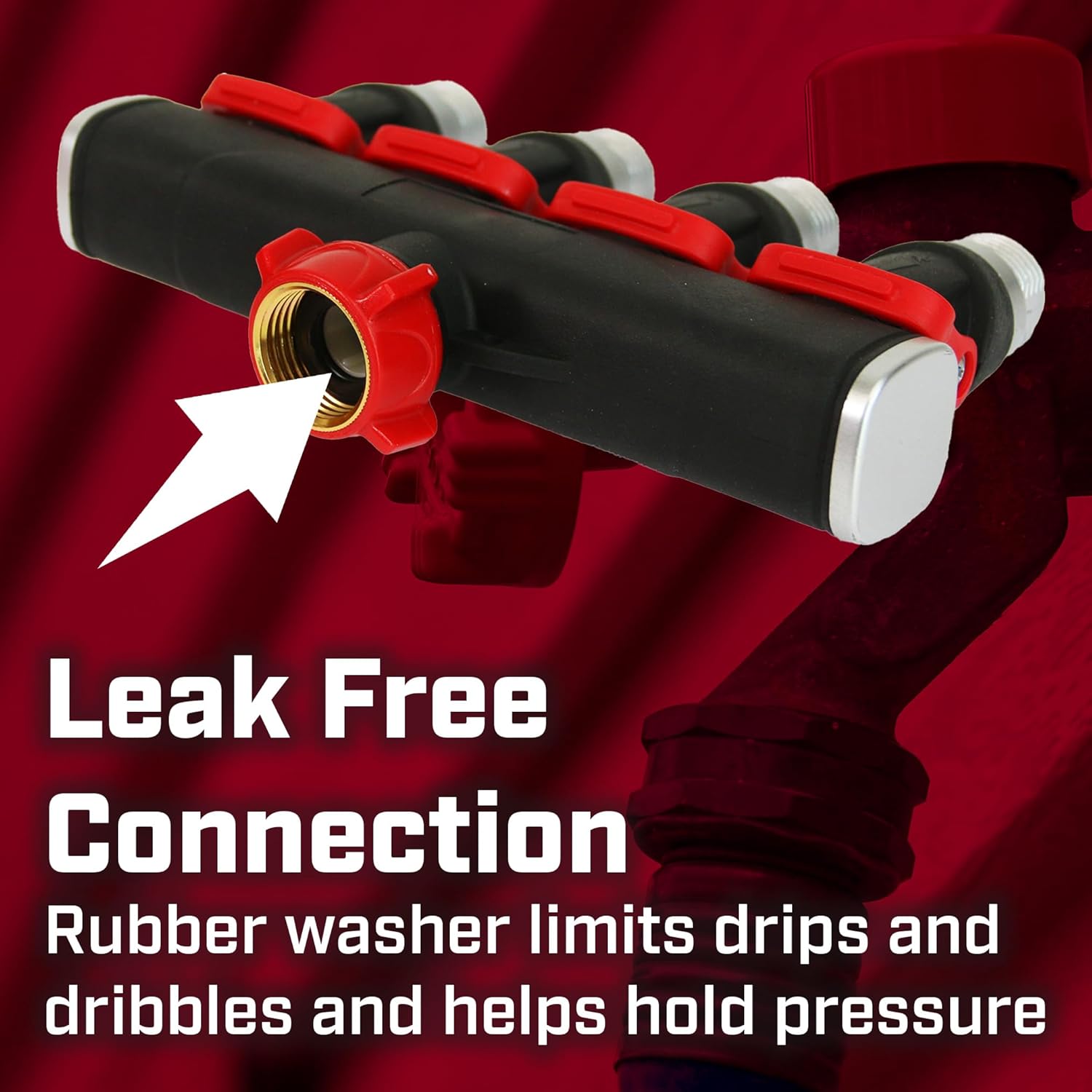 Chapin 6-9483: Deluxe 4-Way Shutoff Hose Connection, Fits Standard Garden Hoses, Metal and Plastic Construction with Shut-Off Valves, Leak-Free, High Volume Water Flow for Landscaping and Outdoor Use