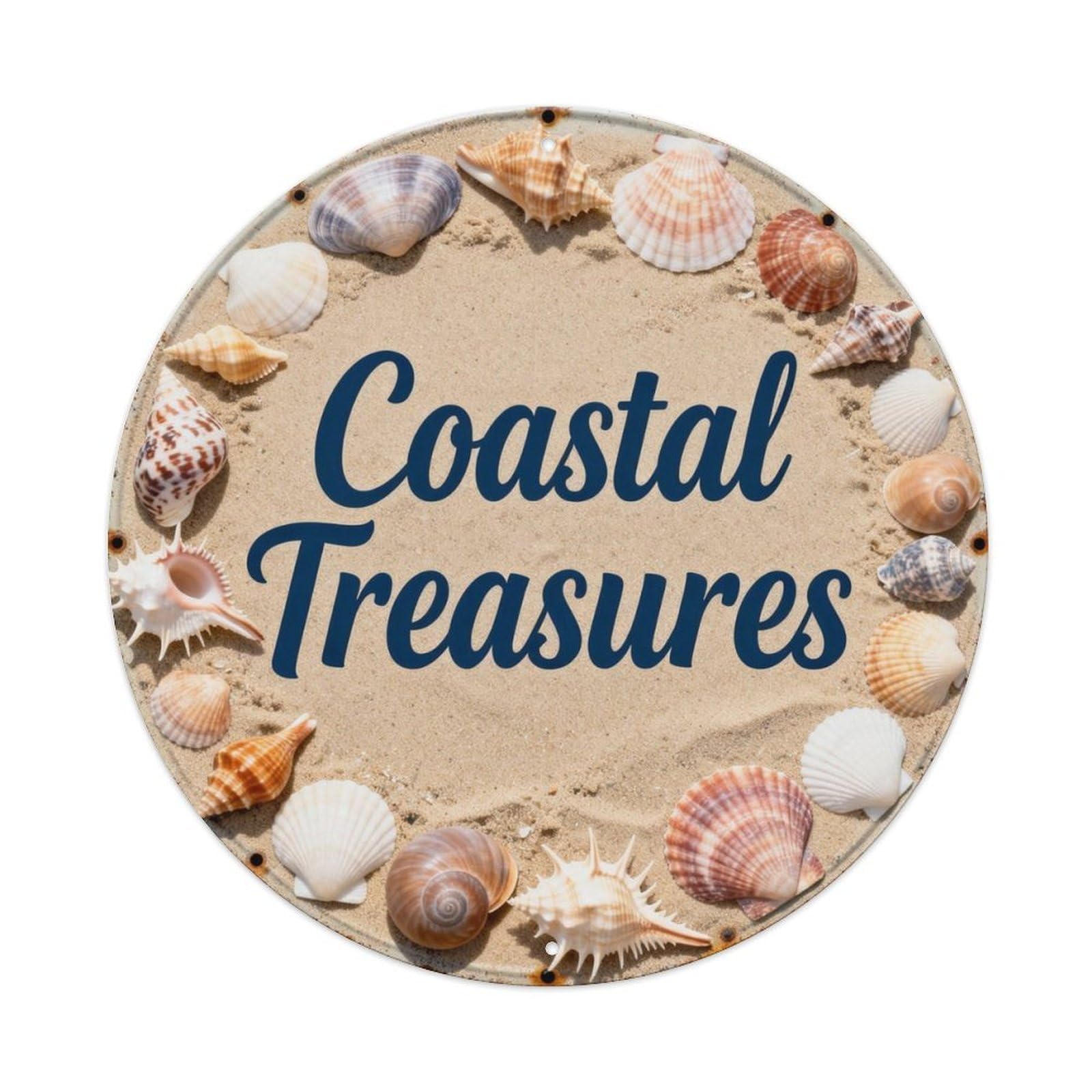 Coastal Treasures Metal Tin Sign Plaque