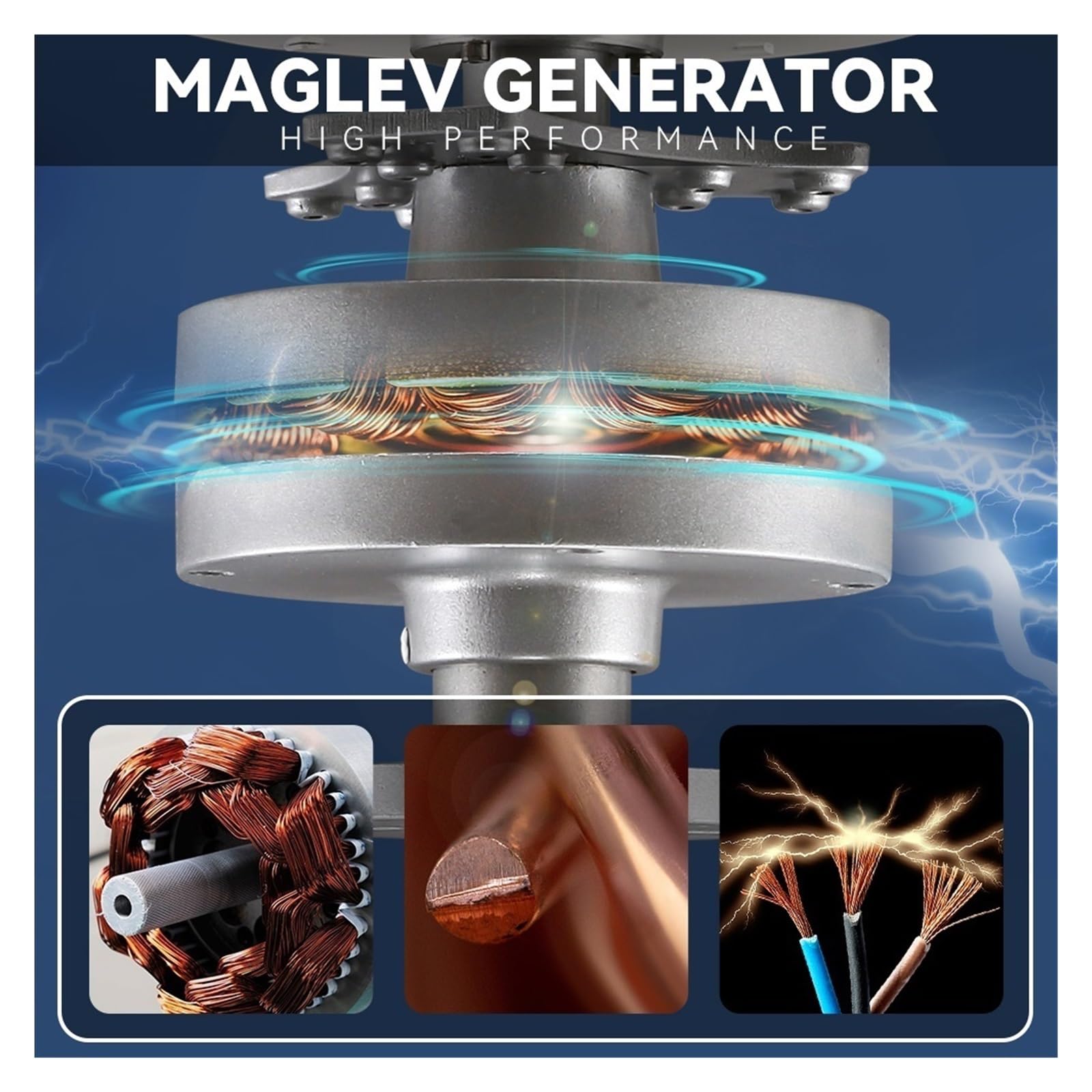 Generatore di energia eolica 12v 24v Turbina 2kw 2000w 3 pale Asse verticale permanente Maglev con regolatore Mppt per casa, barca, marina, giardino(1600W,Turbine Only,24V)