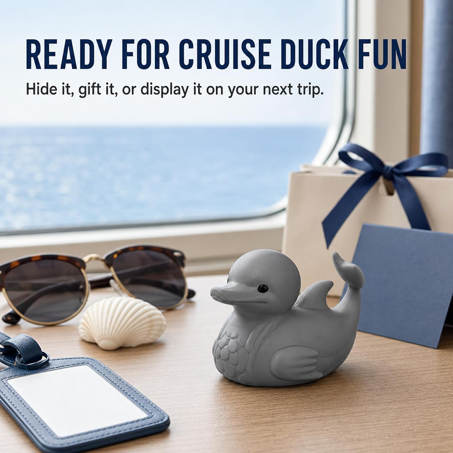3D Printed Dolphin Duck Collectible Compatible with Jeep Ducking – Ocean Animal Dashboard Decor | Cruise Duck Hiding Gift | Novelty Desk Shelf Display Figure | Travel Keepsake image 4