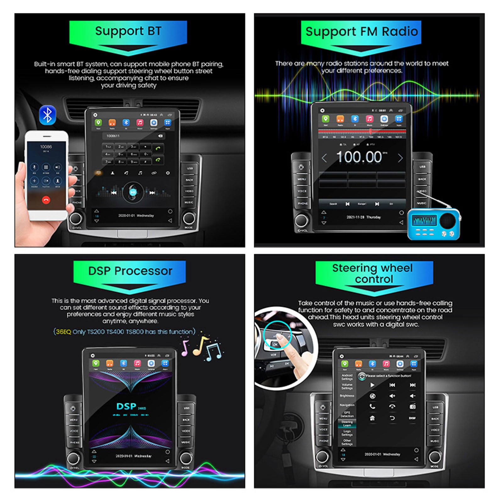 Amazon.com: 9.7 Inch Android 13 Car Stereo Multimedia Car