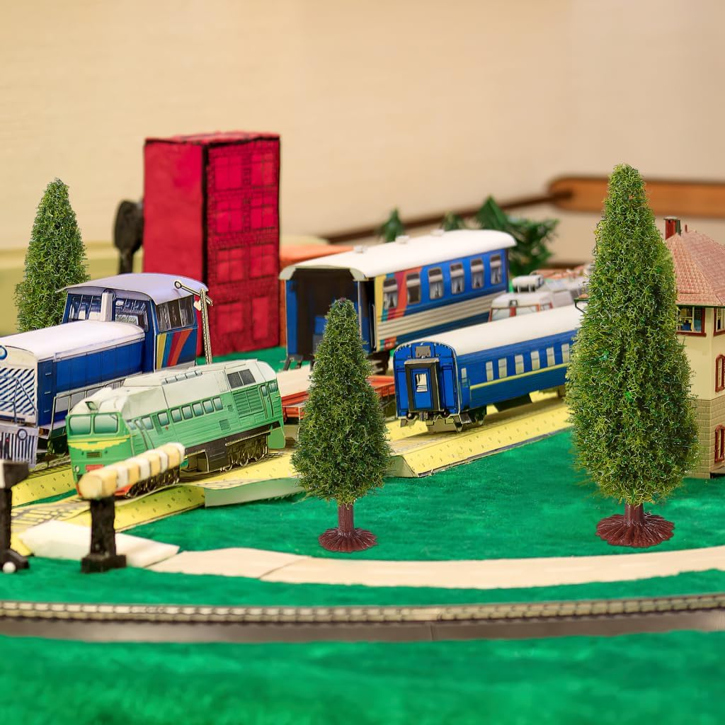 15Pcs Landscape Model Trees: Miniature Diorama Trees, Mixed Model Railroad Scenery Train Landscape Plastic Pine Cedar for Small Toy Figurines Crafts Architecture Project