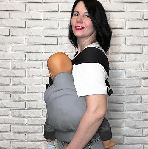 Vista 3 de Portabebés de cadera doble para bebés, color gris, ergonómico, 100% algodón, para gemelos, de 4 a 18 meses (10 a 33 libras cada uno), cómodo