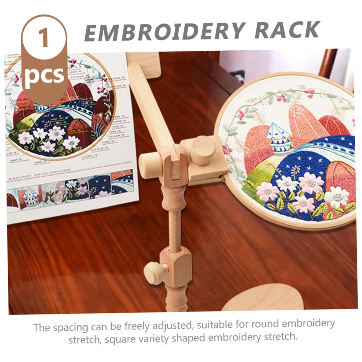 LALAFINA Rectangle Cross Stitch Stand Embroidery Frame Tool Handmade Embroidery Tool