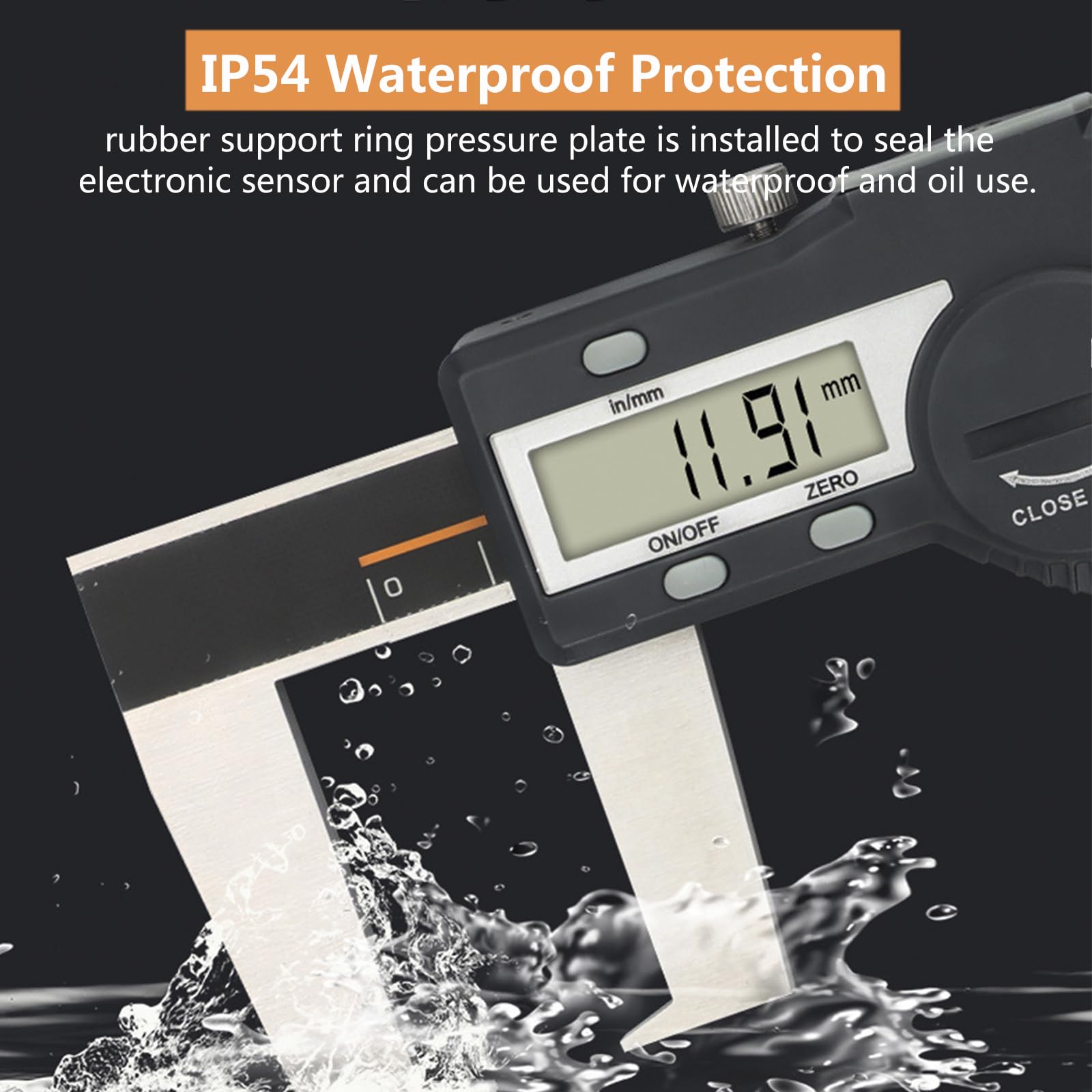 Calibre Digital de Ranura Exterior,Pie de Rey Digital de Acero Inoxidable con Pantalla LCD,Profesional Herramienta de Medición de Calibrador con Transmisión USB,Impermeable IP54,200mm/8in