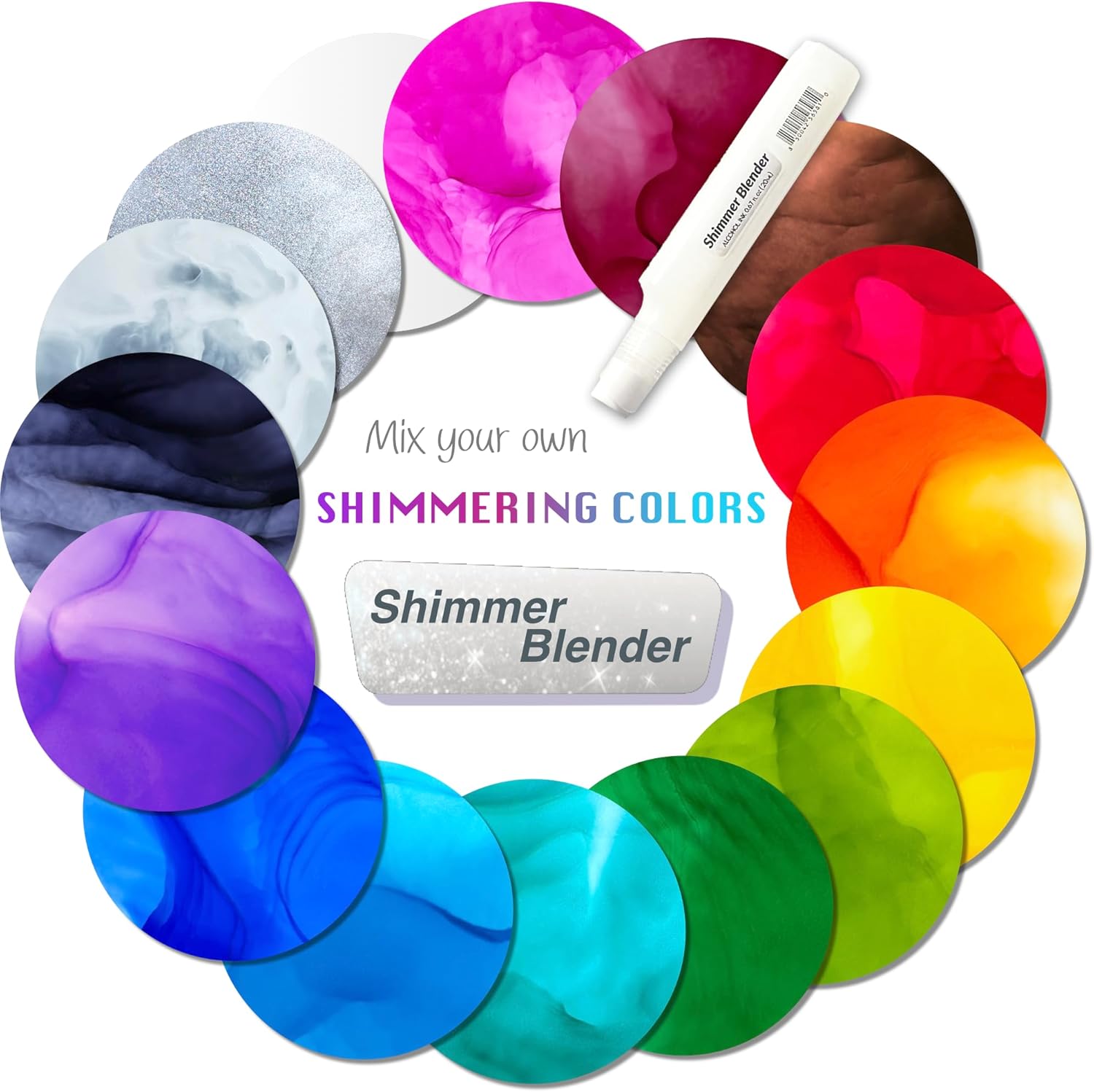 T-Rex Inks Starter Palette Alcohol Ink Set - Vibrant Professional Quality, 16 Colors, Huge 20ml Bottles, Intensely Saturated, High Gloss, for Painting, Tumblers & Epoxy Resin Art