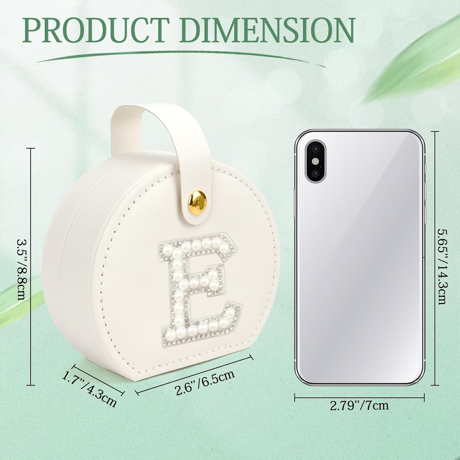 Mini Travel Jewelry Box with Initial E Unique Birthday Gifts Mothers Day Small Jewelry Travel Case for Women Girls Teens White E Letter Cute Organizer Storage Holder Boxes for Rings Earrings Necklaces image 3