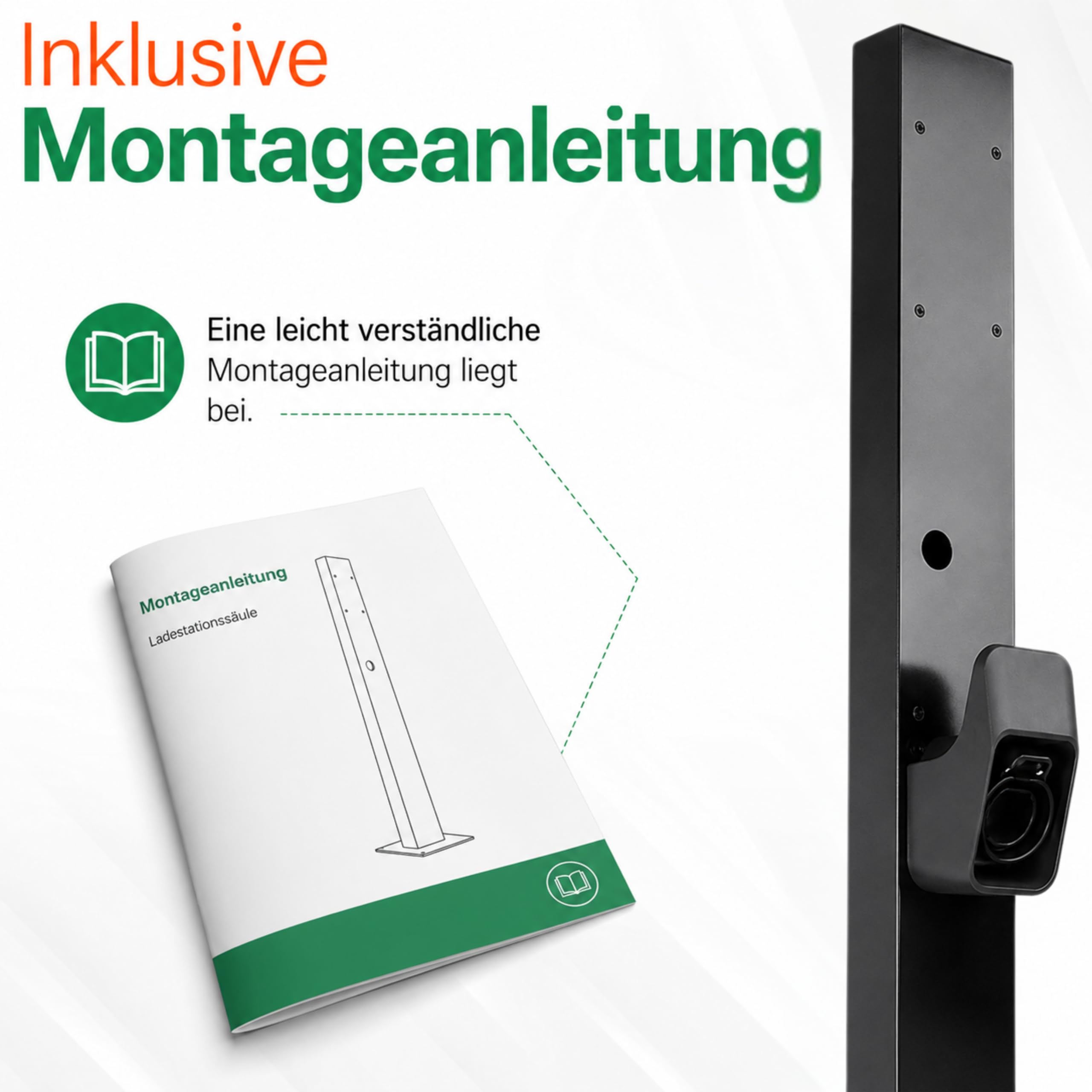 LDY Wallbox Standfuß für Myenergy Zappi V2.1, Stahl, 149 cm