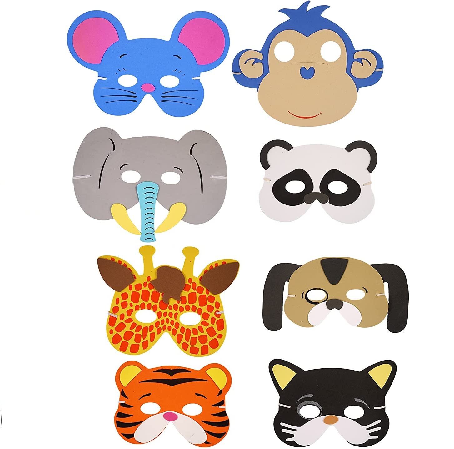 SHATCHI 6 Pieces Animal Masks Animal Costume Party Favors Animal Face for Petting Zoo Farmhouse Jungle Safari Theme Birthday Party Halloween Masks Dress-Up Party Supplies