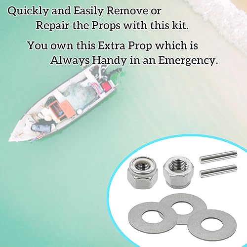 Miniatura 3 de Tuerca de apoyo del motor de arrastre, pasador de cizalla y arandelas de repuesto para piezas Minn Kota MKP-33 MKP-34 MKP-38 1865019