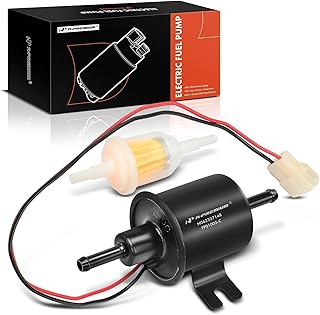 A-Premium 12V Universal Electric Fuel Pump Low Pressure Gas Inline 4-7 PSI HEP-02A with Fuel Filter Compatible with Cars, Motorcycle ATV, Trucks, Boats, Carburetor, Lawnmower and Generators