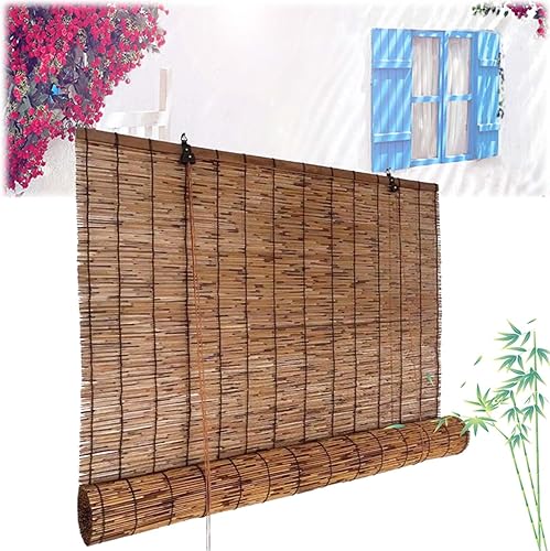 Persianas enrollables de bambú para dormitorio, cortinas enrollables de bambú para interiores, ventana semi opaca, cortina de bambú de oficina