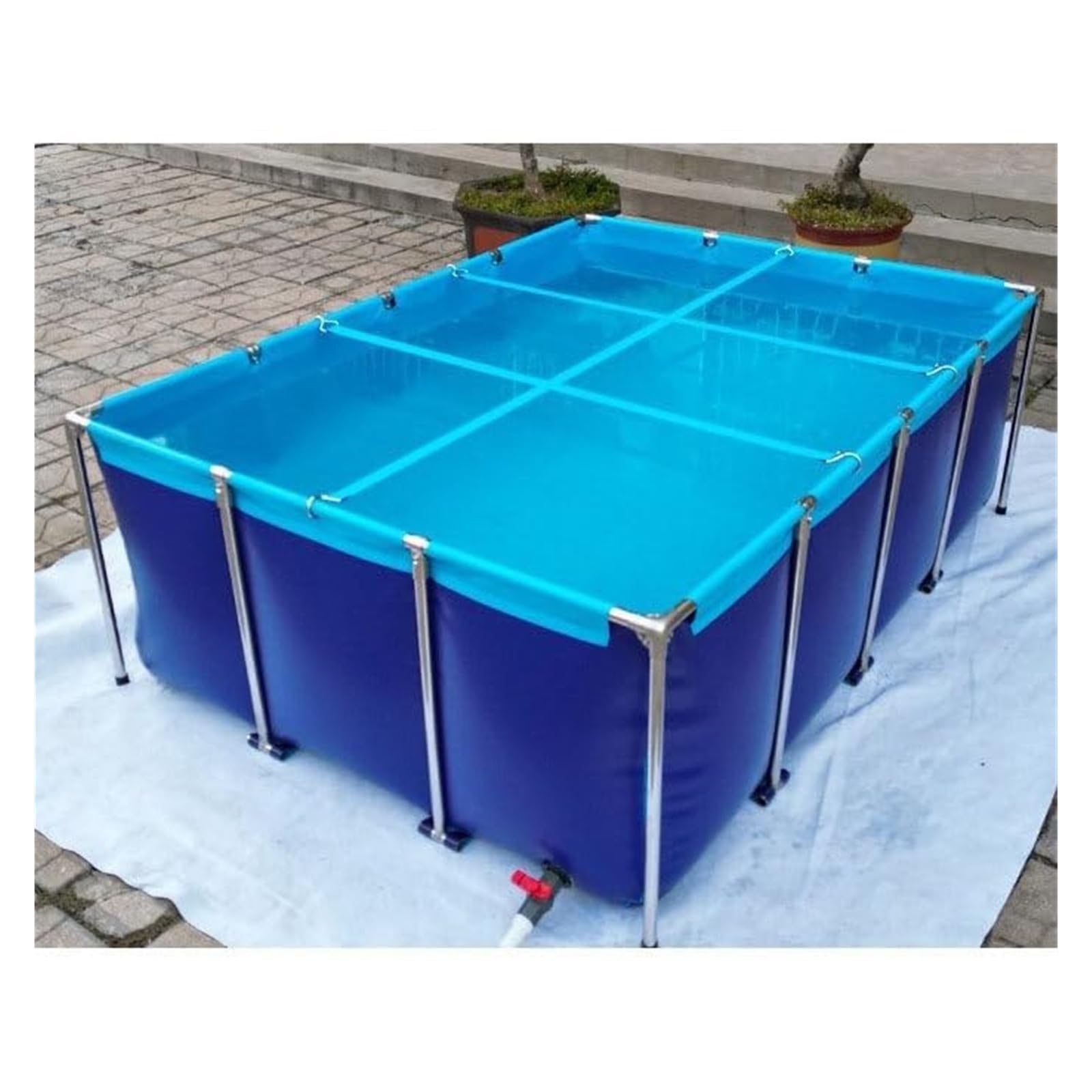 Generico Stagno Portatile per Carpe Koi e Tartarughe - Vasca per acquacoltura Fuori Terra (2x1,5x0,8 m) - Giardino Acquatico Ideale per Interni/Esterni per la conservazione temporanea di Pesci e Vita