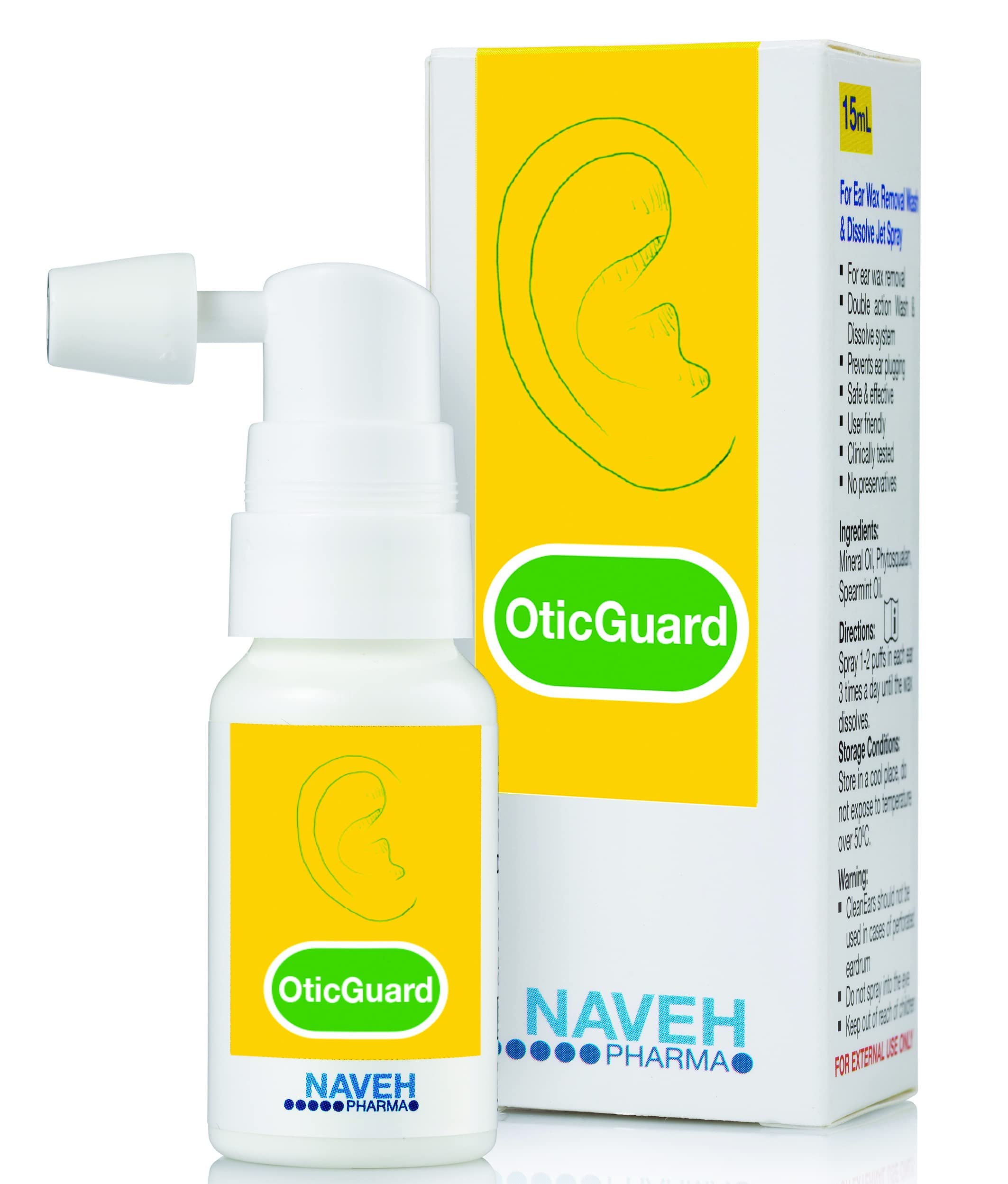 Buy NAVEH Otic Guard Natural Ear Spray 3 in 1 alOil Blend for Ear
