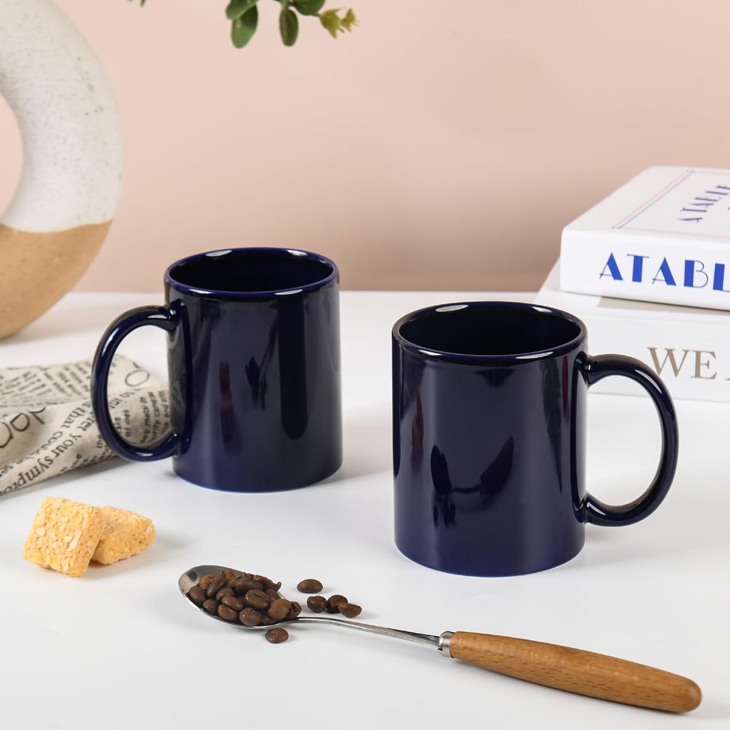 12oz coffee mug set of 6 Coffee Mugs for Coffee, Tea, Cocoa, Milk（cobalto） - Image 6